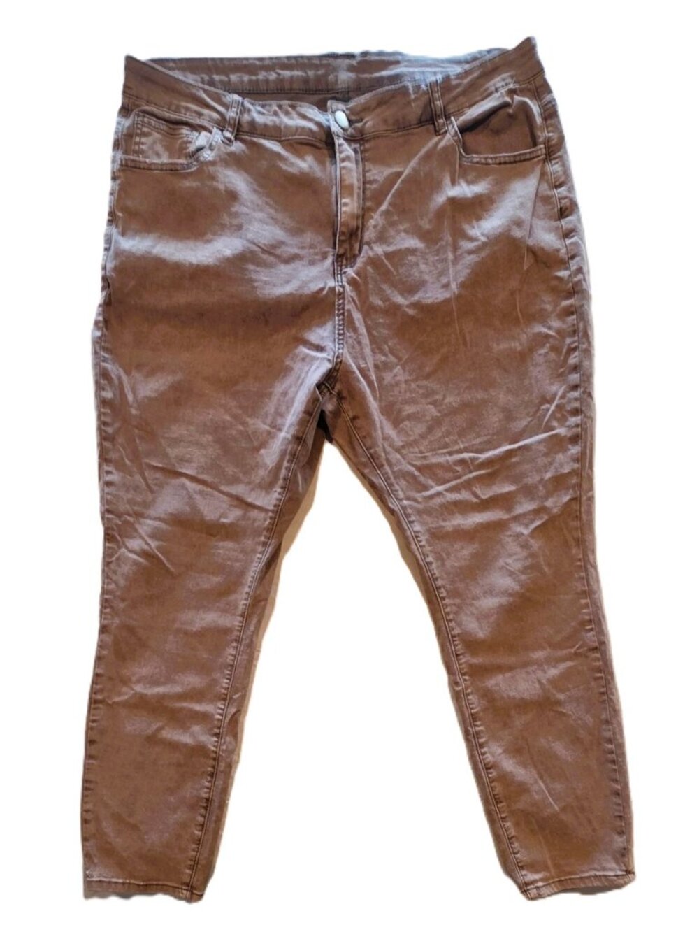 *Women's Beige/Blue Denim Stretch Jeans 5 Pockets Size 20W*